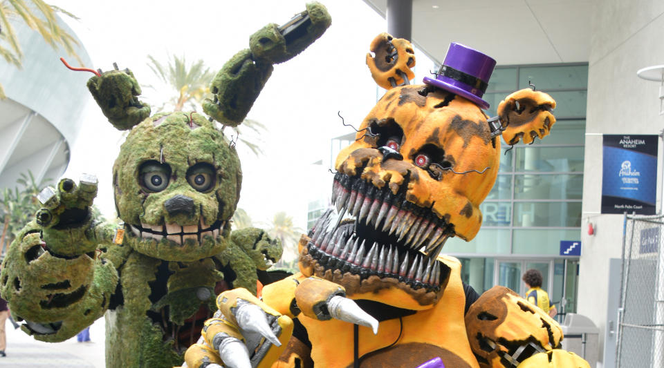 Cosplayers dressed as Five Nights at Freddy's characters attend WonderCon 2022 at Anaheim Convention Center on April 02, 2022 in Anaheim, California. (Photo by Araya Doheny/WireImage)
