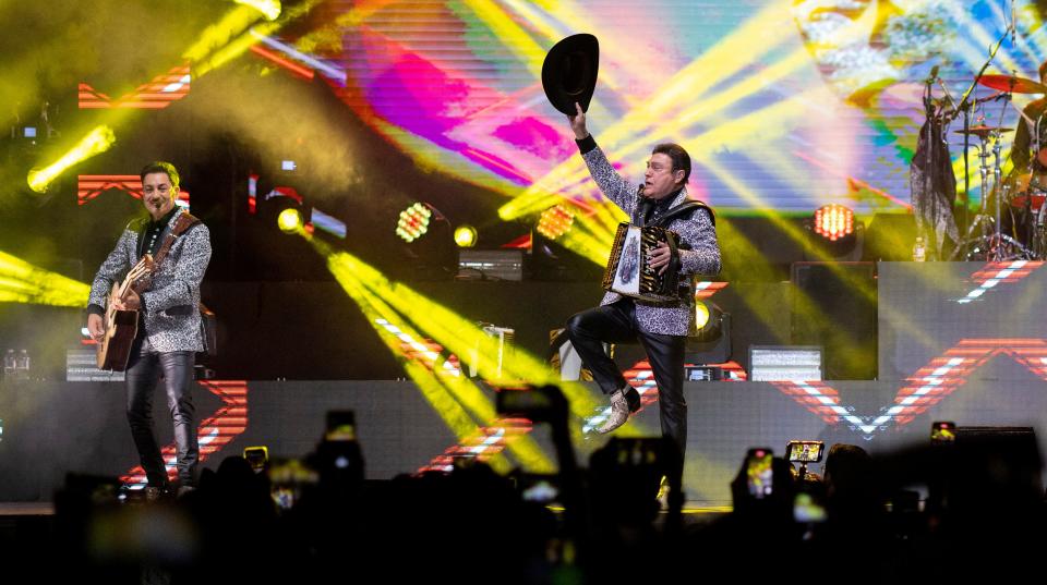 Los Tigres del Norte performs at the Don Haskins Center as part of the band's La Reunión Tour, El Paso, Texas, Friday, April 8, 2022.