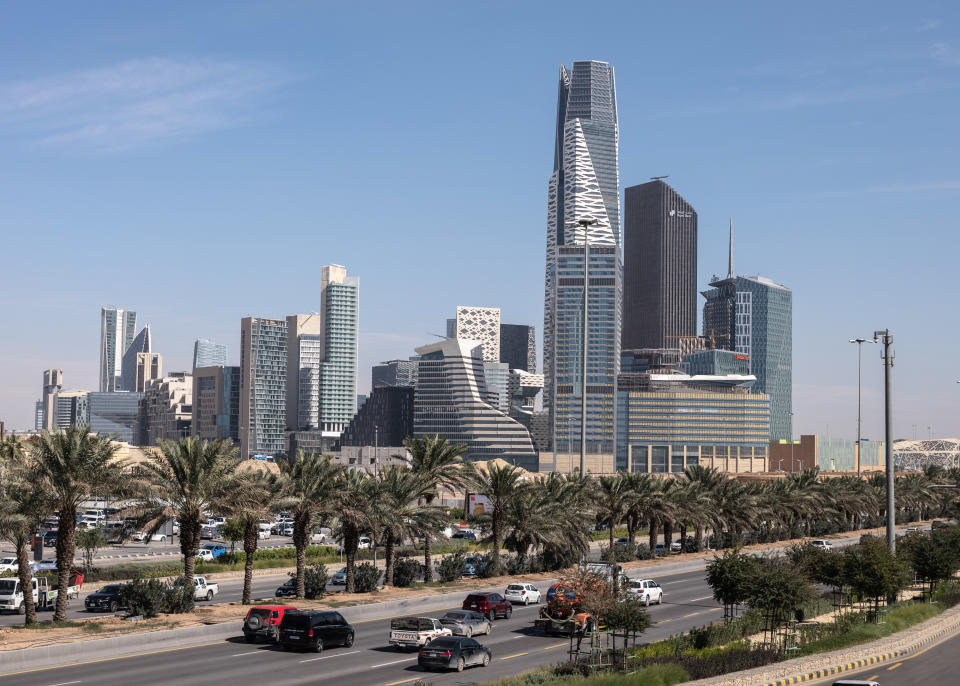 FILE PHOTO: Skyscraper office buildings beyond a freeway in the King Abdullah Financial District (KAFD) in Riyadh, Saudi Arabia, on Thursday, Jan. 19, 2023. (Photo: Jeremy Suyker/Bloomberg)