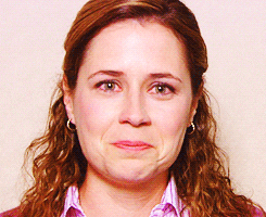 Pam's eyes getting watery in "The Office."