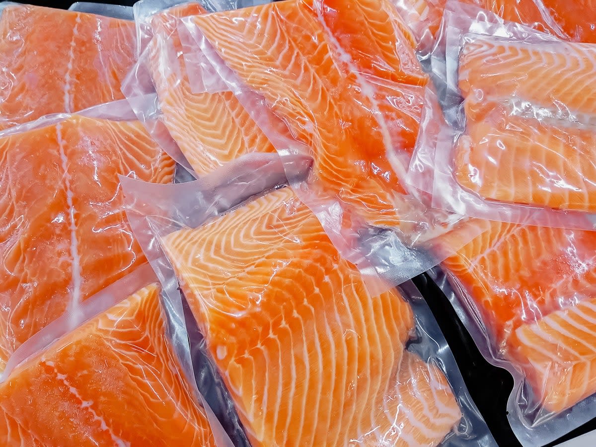 Salmon farming is the fastest growing food production system in the world - it accounts for 70% (2.5 million metric tons) of the market (Getty/iStock)