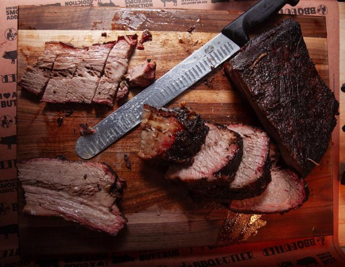 The signature menu item at Palm Beach Brisket and BBQ is its low-and-slow smoked brisket.