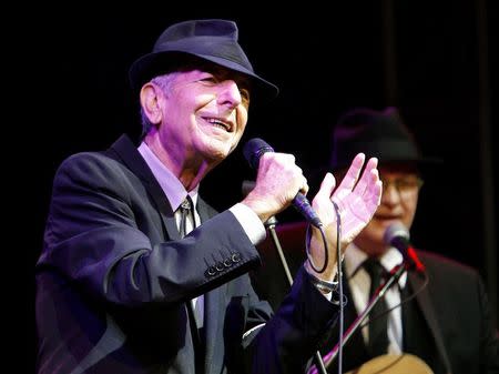 Canadian singer-songwriter Leonard Cohen performs at the Coachella Music Festival in Indio, California, on April 17, 2009. REUTERS/Mario Anzuoni/Files