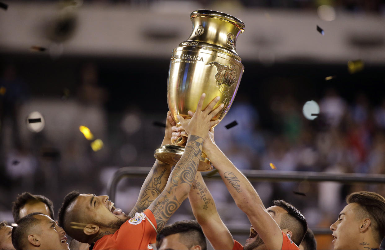 Chile won the most recent Copa America hosted by the United States in 2016. (AP Photo/Julie Jacobson)