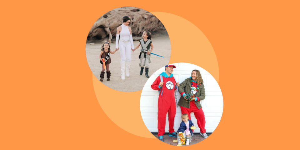 <p>When it comes to <a href="https://www.goodhousekeeping.com/holidays/halloween-ideas/g23653854/best-halloween-costumes-of-all-time/" rel="nofollow noopener" target="_blank" data-ylk="slk:Halloween costumes;elm:context_link;itc:0;sec:content-canvas" class="link ">Halloween costumes</a>, it's hard to please everyone. The little kids want to be their favorite characters, the older ones want to be scarier or more intense and the parents just want everyone to be happy. However, there are <a href="https://www.goodhousekeeping.com/holidays/halloween-ideas/g1422/group-halloween-costumes/" rel="nofollow noopener" target="_blank" data-ylk="slk:group Halloween costume;elm:context_link;itc:0;sec:content-canvas" class="link ">group Halloween costume</a> ideas that can bring the whole family together. From the littlest trick-or-treaters to the oldest in your crew, these family Halloween costume ideas are sure to be a hit. </p><p>The best family Halloween costumes are from <a href="https://www.goodhousekeeping.com/holidays/halloween-ideas/g29516206/best-tv-movie-character-halloween-costumes/" rel="nofollow noopener" target="_blank" data-ylk="slk:movies, shows;elm:context_link;itc:0;sec:content-canvas" class="link ">movies, shows</a> and <a href="https://www.goodhousekeeping.com/holidays/halloween-ideas/g22127013/book-character-costumes/" rel="nofollow noopener" target="_blank" data-ylk="slk:books;elm:context_link;itc:0;sec:content-canvas" class="link ">books</a> that have a lot of characters, so everyone can choose their favorites. (Think mega-franchises like the <em>Star Wars </em>or <em>Marvel</em> movies.) Bonus points if you can adapt the ideas for a range of sizes, so you can get <a href="https://www.goodhousekeeping.com/holidays/halloween-ideas/g4570/best-baby-halloween-costumes/" rel="nofollow noopener" target="_blank" data-ylk="slk:baby costumes;elm:context_link;itc:0;sec:content-canvas" class="link ">baby costumes</a>, <a href="https://www.goodhousekeeping.com/holidays/halloween-ideas/g21729416/toddler-halloween-costumes/" rel="nofollow noopener" target="_blank" data-ylk="slk:toddler costumes;elm:context_link;itc:0;sec:content-canvas" class="link ">toddler costumes</a> and <a href="https://www.goodhousekeeping.com/holidays/halloween-ideas/g385/popular-kids-halloween-costumes/" rel="nofollow noopener" target="_blank" data-ylk="slk:costumes for big kids;elm:context_link;itc:0;sec:content-canvas" class="link ">costumes for big kids</a> in the mix. </p><p>These ideas are far-reachiing enough that you can use them, no matter the extent of your brood. Whether you're just looking for matching siblings or a "Mommy & Me" outfit or you want to dress the whole clan, including aunts, uncles and cousins, you can fit these to your family needs. All you have to worry about is what to do with all that candy.</p>