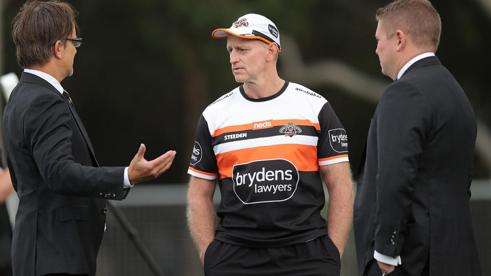 Michael Maguire will coach Wests Tigers in 2022 after the club announced he would stay in the position, despite a disastrous 2021 season. (Photo by Matt King/Getty Images)