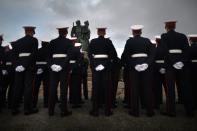 FORT WILLIAM, UNITED KINGDOM - NOVEMBER 11: Servicemen and women join veterans as they attend a remembrance Sunday ceremony at Commando Memorial on November 11, 2012 in Spean Bridge, Scotland. Remembrance Sunday tributes were carried out across the nation to pay respects to all who those who lost their lives in current and past conflicts, including the First and Second World War . (Photo by Jeff J Mitchell/Getty Images)