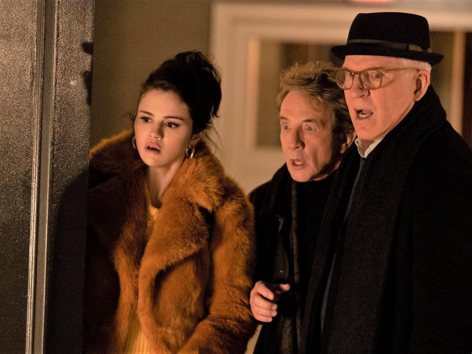 Selena Gomez, Martin Short, and Steve Martin on Hulu's "Only Murders in the Building."