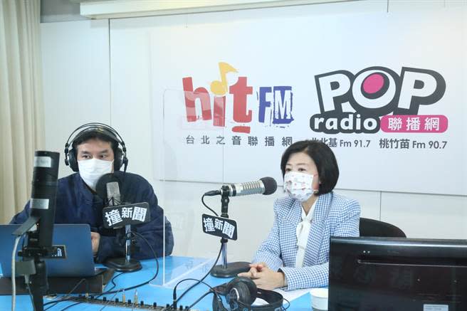 國民黨副祕書長王育敏上午接受廣播專訪。（POP撞新聞提供）