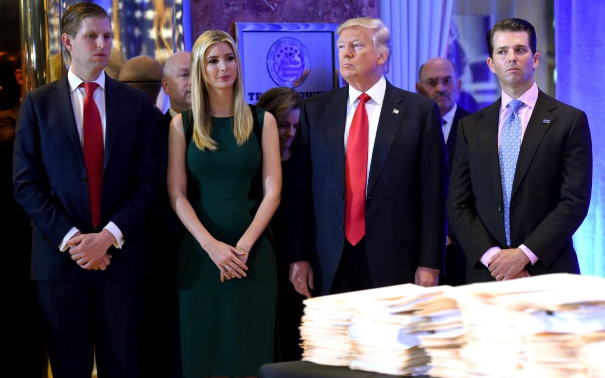 Trump reportedly discussed preemptively pardoning his three eldest children and his son-in-law  - AFP 
