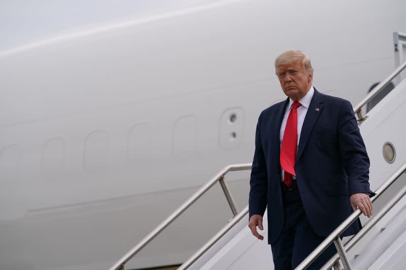 U.S. President Donald Trump arrives in New Jersey