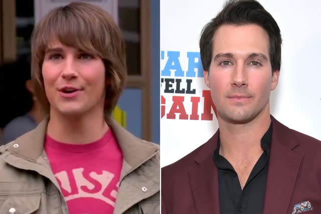 <p>Nickelodeon ; Michael Tullberg/Getty</p> James Diamond on 'Big Time Rush'; James Maslow in 2023