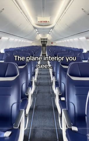 <p>TikTok</p> Southwest Airlines' current seat design