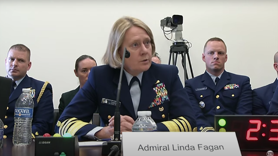 Admiral Linda Fagan of the U.S. Coast Guard is questioned by U.S. Rep. Brian Mast, R-Fort Pierce, during a federal Coast Guard and Maritime Subcommittee meeting on Tuesday, April 18, 2023.