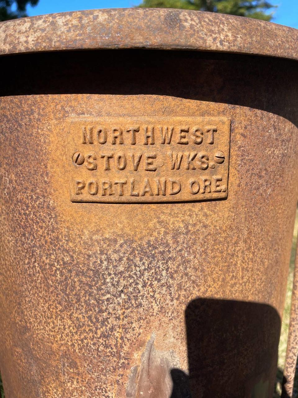 This plaque is from the circa 1881 stove that was removed from a Cambria schoolhouse built that year, and which languished for decades until area rancher Oly Fiscalini dug it out of his shed and donated it to the Cambria Historical Society. It’s been restored and reinstalled in the Santa Rosa Schoolhouse, now a demonstration museum used to educate students about one-room schoolhouses.