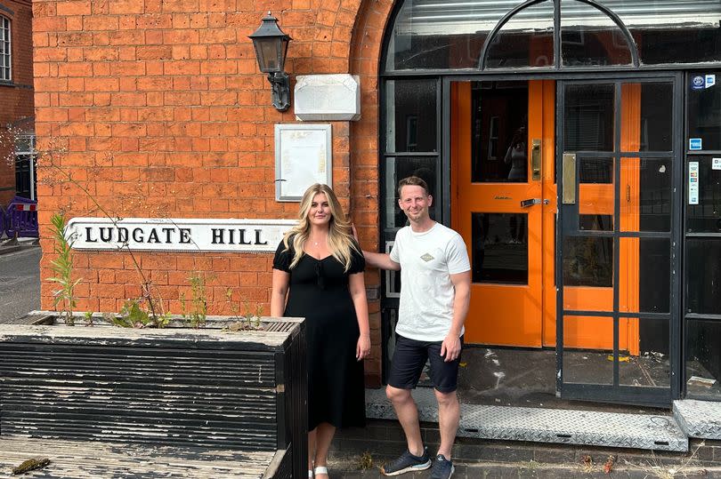 Sophie Froggatt, agency surveyor at Siddall Jones with Dorian Kirk, director of Rule of Tum Group, outside the restaurant's new home