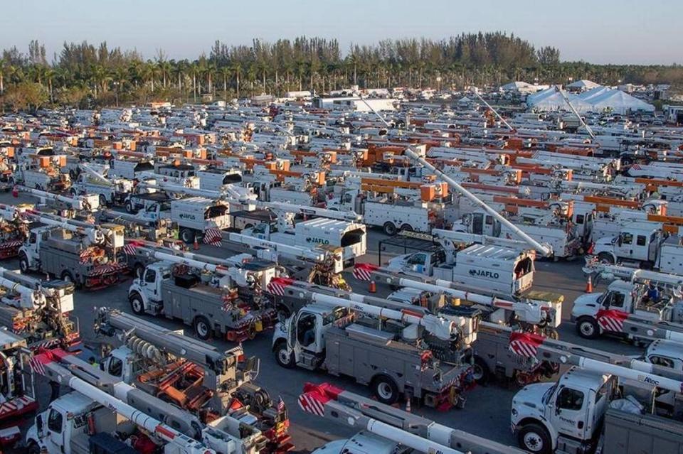 Zoo Miami's parking lot became one of the main staging areas for FPL and dozens of other power companies helping with relief efforts after Hurricane Irma in 2017.