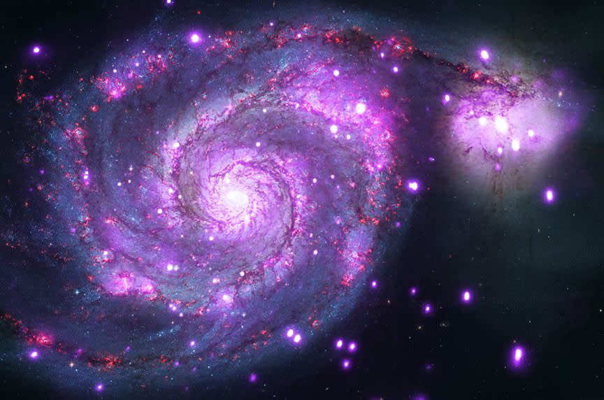 The Whirlpool Galaxy as photographed by NASA's Chandra X-Ray Observatory (NASA).