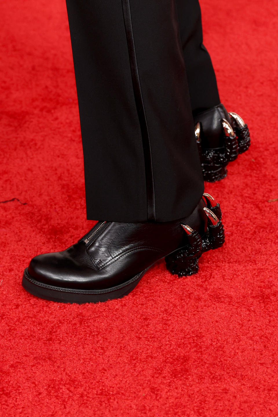 HOLLYWOOD, CALIFORNIA - MARCH 10: Takashi Yamazaki, shoe detail, attends the 96th Annual Academy Awards on March 10, 2024 in Hollywood, California. (Photo by Mike Coppola/Getty Images)