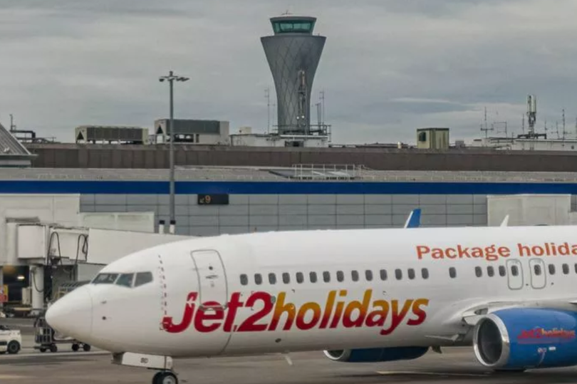 The flight was forced to land at Newcastle Airport due to weather