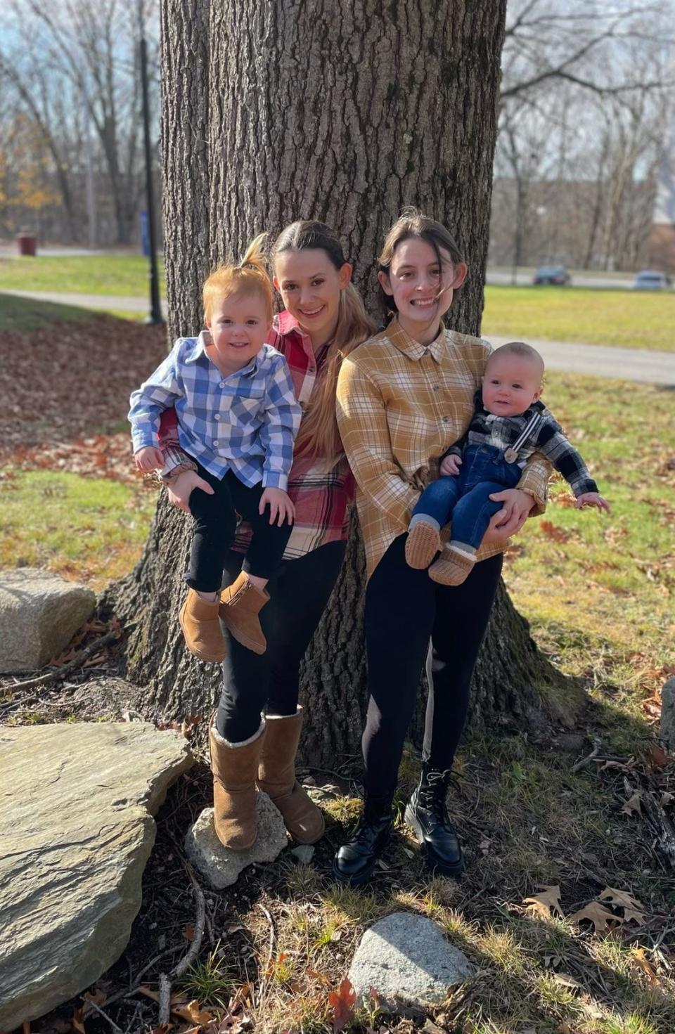 The children of Dr. Beth Cronin, an obstetrician and strong advocate for legislation to streamline the process for second-parent adoptions. Here, Juliana, left, and Raven hold Grace and Teddy.   Courtesy of Dr. Beth Cronin