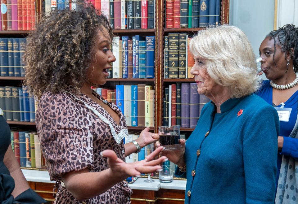 The campaigning Spice Girl with the Duchess of Cornwall and President of Women of the World Festival at the International Women's Day at London's, Clarence House last month (Getty Images)