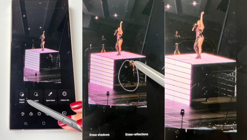 See how Samsung's Generative Edit tool seamlessly removes the shadow of a dancer and replaces it with appropriate scenes. (PHOTO: Reta Lee/Yahoo Life Singapore)