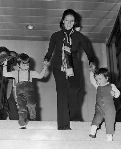 Dove/Express/Hulton Archive/Getty Maggie Smith with her two children, Chris Larkin (left) and Toby Stephens, in London, March 1971