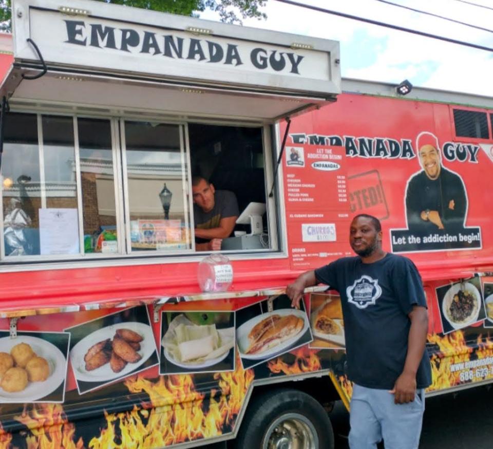 The Empanada Guy food truck at a street fair in Hasbrouck Heights.