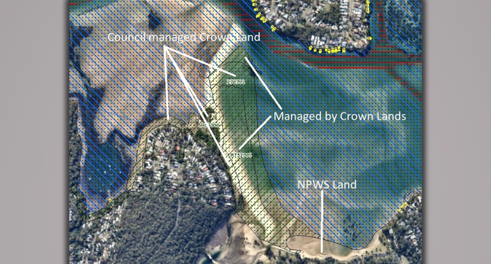 A map of Deeban Spit shows how complicated its management is. Source: DPE