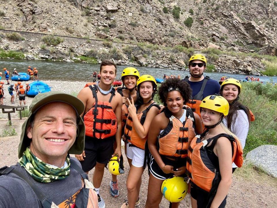 Kirk enjoyed a river rafting trip with "some" of his family in September 2020.