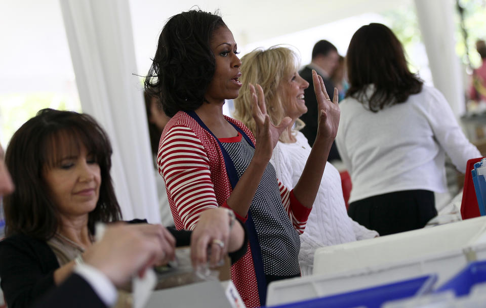 Michelle Obama And Jill Biden Assemble Gifts For Mothers Of Deployed Troops