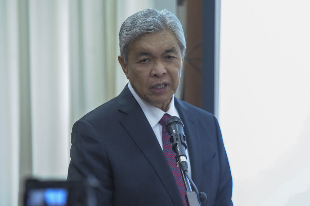 Ahmad Zahid was once again identified as a close contact to a Covid-19 positive case recently after he attended two meetings with Umno Supreme Council member Datuk Johan Abdul Aziz on Friday, February 19, in Janda Baik, Pahang. Johan tested positive for the virus on February 21. — Picture by Shafwan Zaidon