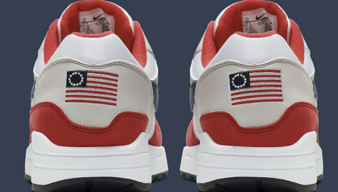 Nike has pulled the Betsy Ross Flag design over concerns raised by Colin Kaepernick. (Photo: Nike)