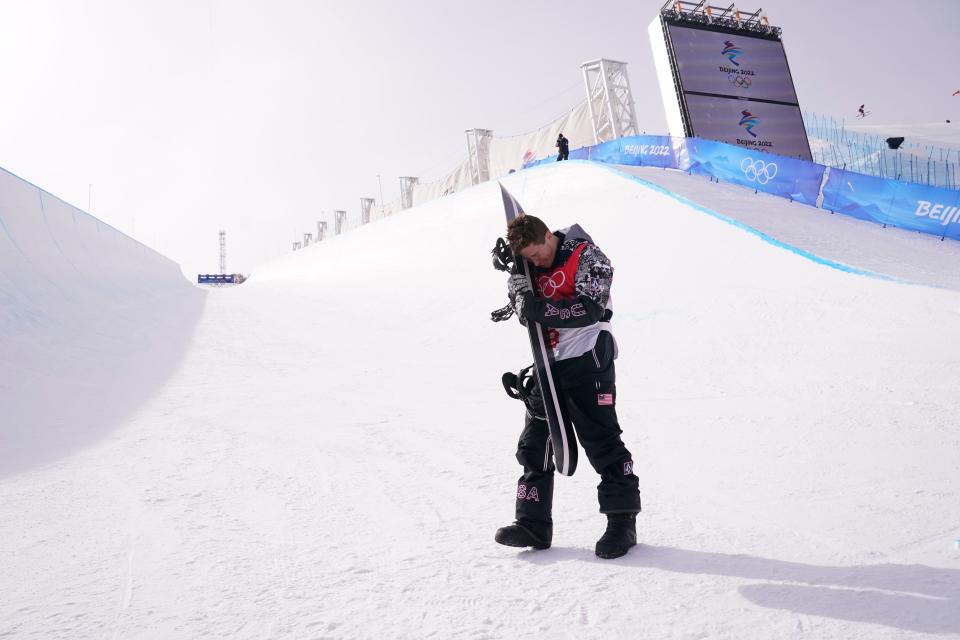 February 11, 2022: Shaun White of the USA ends his snowboard career after the mens halfpipe final of the Beijing 2022 Olympic Winter Games at Genting Snow Park. 