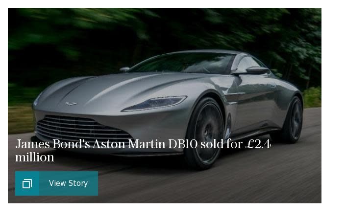 James Bond's Aston Martin DB10 sold for £2.4 million