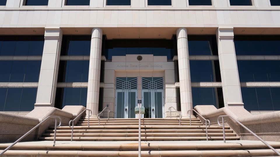 The Arizona Supreme Court entrance is seen in Phoenix, Arizona, on April 9. - Go Nakamura/Reuters