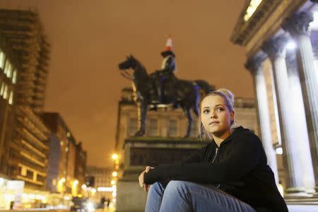 Saffron Dickson, 16, poses for a photograph in Glasgow city centre April 1, 2014. REUTERS/Paul Hackett