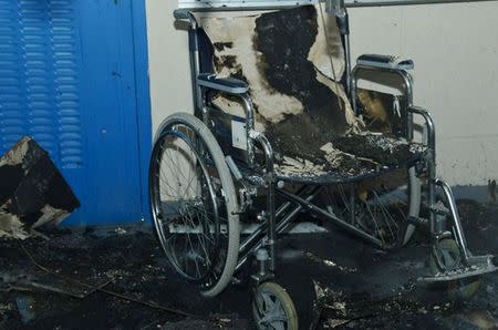 Damage is seen at Jazan General Hospital following a pre-dawn fire in the port city of Jazan, Saudi Arabia December 24, 2015. REUTERS/Saudi Civil Defense/Handout via Reuters