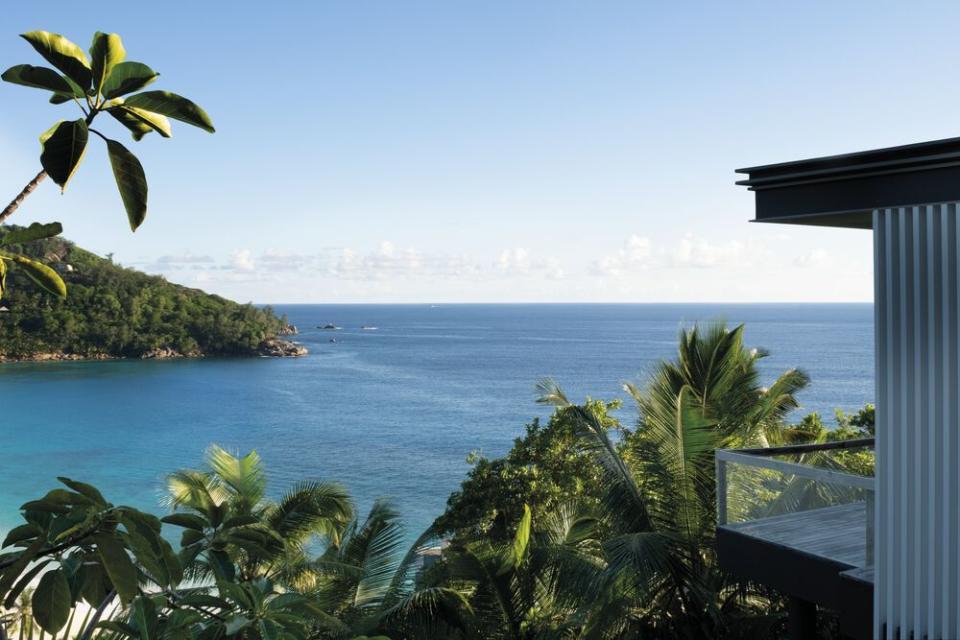 a view of the ocean from a balcony