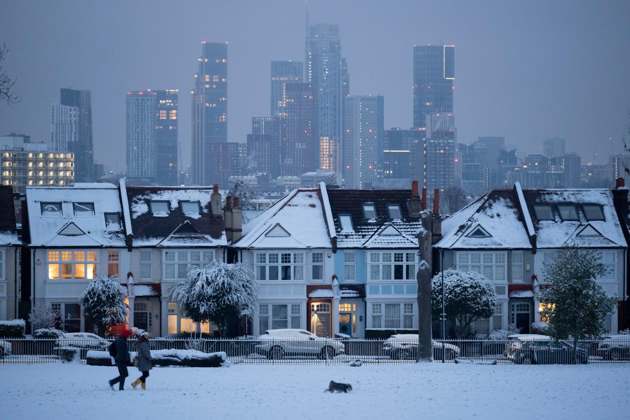 rent Residential properties after low temperatures and overnight snowfall on south London homes on Ruskin Park in SE24, on 12th December 2022, in London, England.