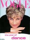 <p>Ten years later, the royal appeared on her first U.S. <i>Vogue</i> cover in a simple black sweater, with a sly smile. <i>(Photo: Vogue)</i></p>