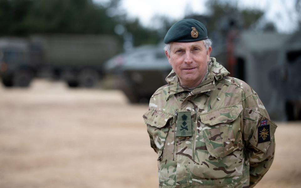 Chief of the Defence Staff, General Sir Nick Carter after a live exercise demonstration at Bovington Camp in Dorset - Andrew Matthews 