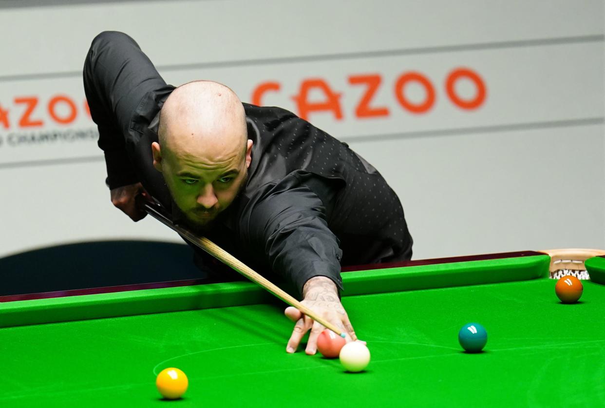 Brecel at the table during the World Championship final (PA)