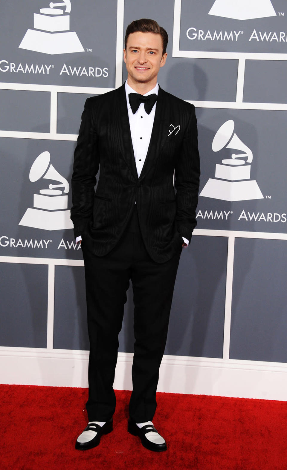 Justin Timberlake arrives at the 55th Annual Grammy Awards at the Staples Center in Los Angeles, CA on February 10, 2013.