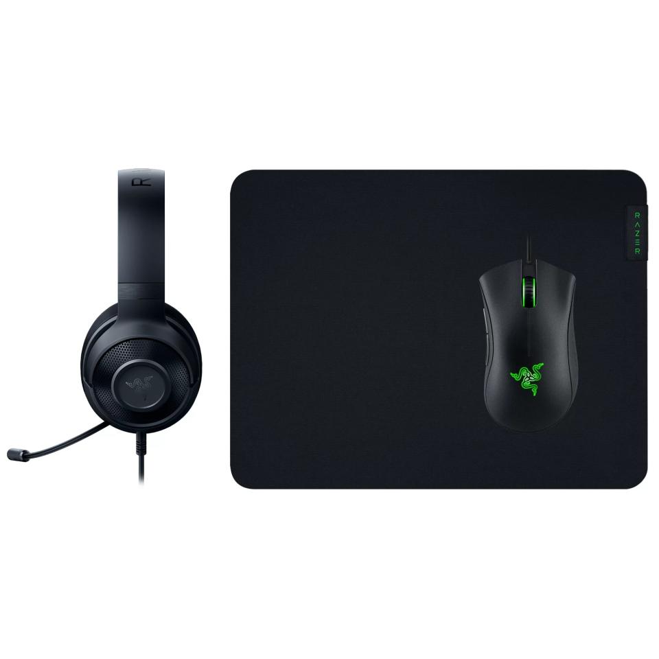 Razer Next Level Gaming Bundle in black headphones and mouse