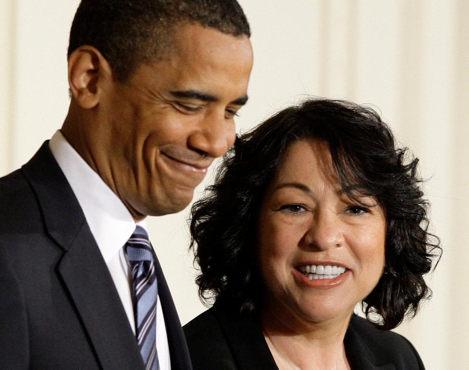 President Barack Obama announces federal appeals court judge Sonia Sotomayor as his nominee for the Supreme Court on May 26, 2009, in the East Room of the White House.