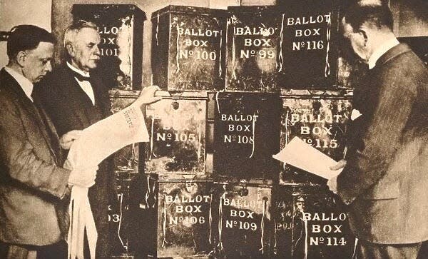 Ca. 1924 ballot boxes