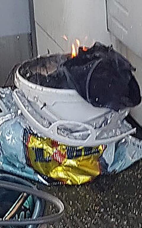 The suspected device appeared to be contained in a large plastic bucket - Credit: PA