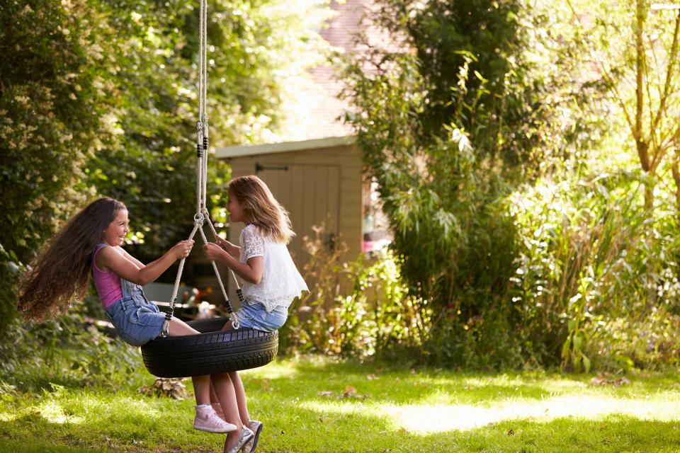 <p> As the team at NetVoucherCodes.co.uk say, &apos;Kids love a good old-fashioned tire swing, and providing you have a spare one, they are easy to make.&apos; </p> <p> &apos;Make sure you have a sturdy branch in your garden to join the rope to, and then firmly attach the rope to the tire at three equal points, creating a seated swing,&apos; they say. Of course, you can make a vertical swing instead if you prefer. For a final finishing touch, decorate it in colorful patterns &#x2013; acrylic paint will do the job. Then, add a coating of clear varnish to increase its durability. </p> <p> It&apos;ll provide hours of entertainment for kids, but who says adults can&apos;t have a go, too? And, if you&apos;re looking for more ways to keep the little ones occupied, our garden activities for kids feature has plenty. </p>
